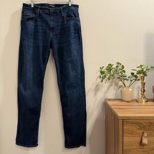 Mavi Jeans Men's 35x34 Dark Washed Zach Straight Leg Denim Jeans Stretch Casual